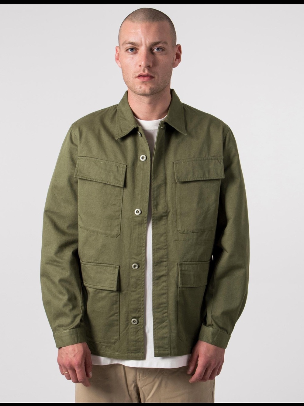 Universal Works MW Fatigue Jacket Olive Green 100% Cotton Workwear